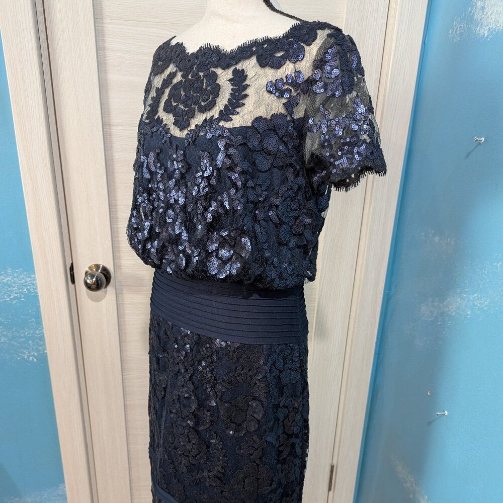 Tadashi Shoji Navy Lace Midi Dress - Picture 7 of 13